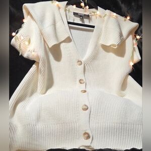 Hudson Los Angeles (L) Cream Cardigan Sweater